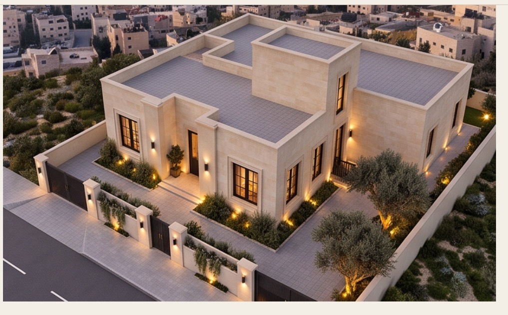 Mr. Jamil Marwan’s Single-Storey Residence — Aerial View At Sunset